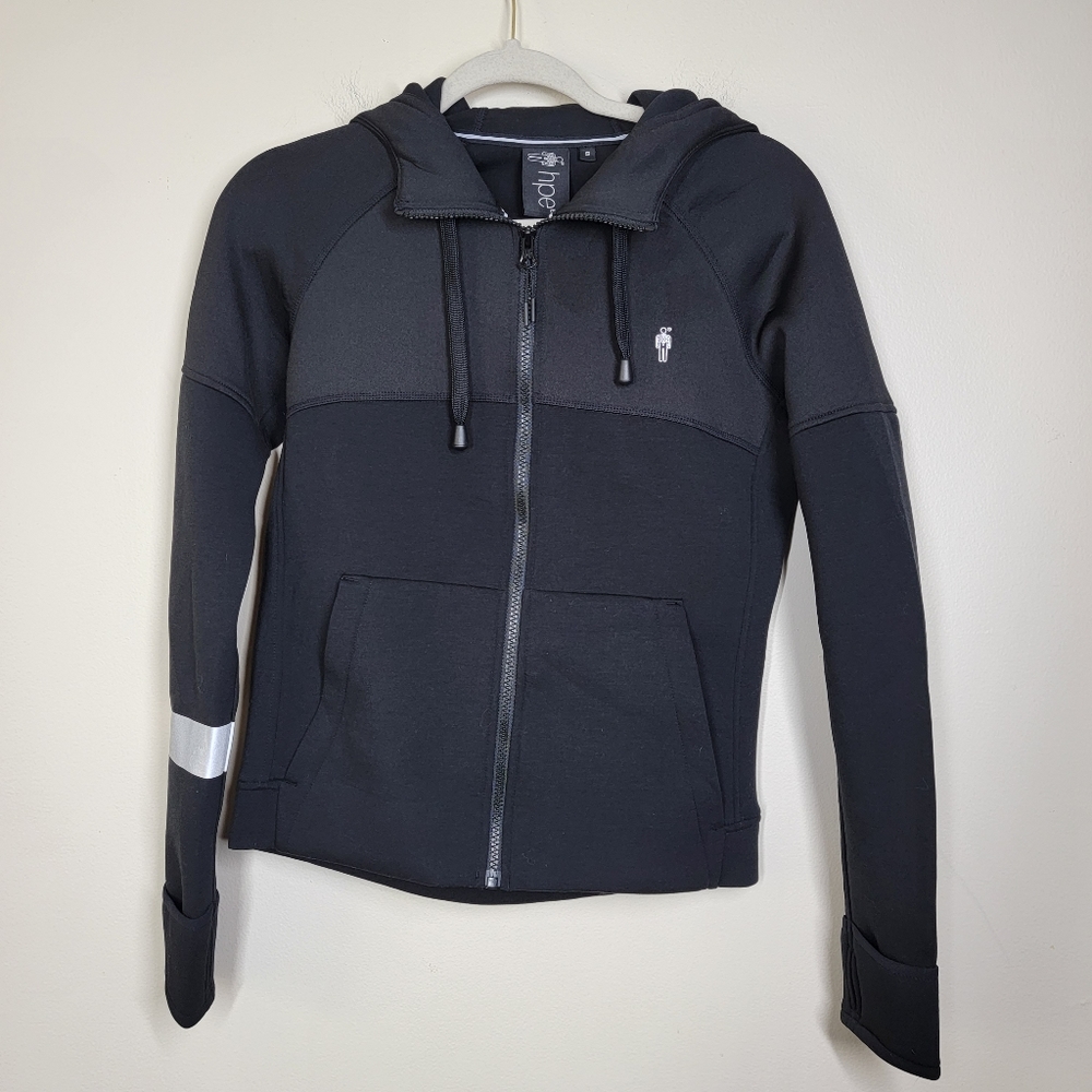 hpe black reflective hooded sweatshirt small
